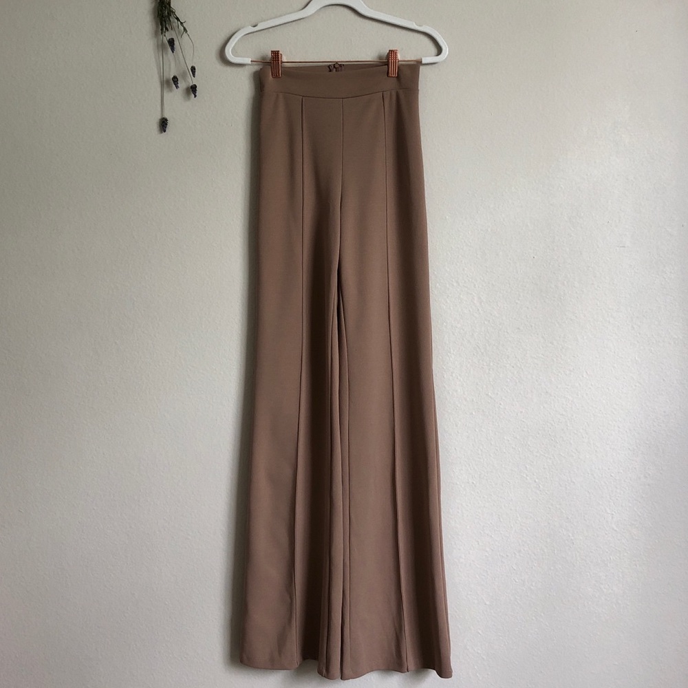 Stone Faux Suede Wide Leg Pant